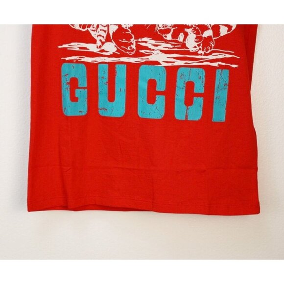 NWT Gucci Kids Logo T-shirt Tiger In Red Size 10 - Picture 4 of 10